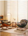 Retro Classic Rocking Sofa Chair Simple Palace Grain For Hotel Home