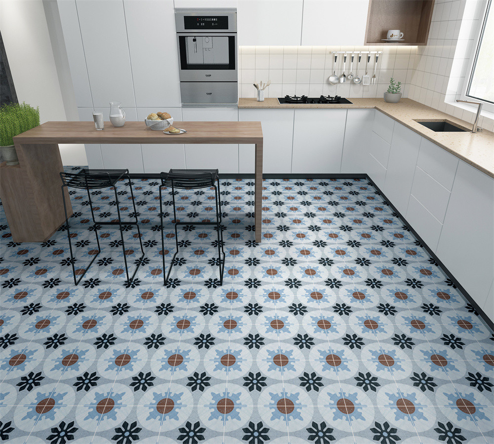 Scratch-Resistant Gray 20x20cm Retro Indoor Wall And Floor Ceramic Rustic Tiles For Living Room And Dining Room