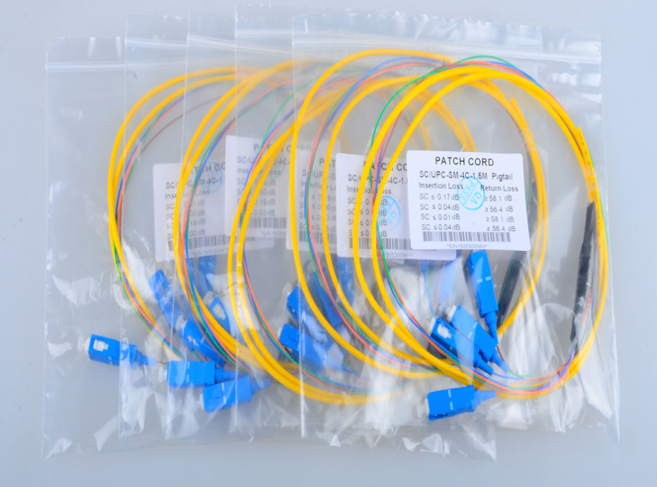 Fan Out Kits Optical Fiber Patch Cable Patch Cord Pigtail SC Single Mode 4 Cores