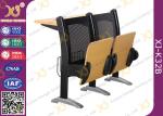 College Steel Back Aluminium Station School Desk And Chair With Patent Seat