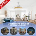 Modern Design Metal Acrylic LED Ceiling Fan with Hidden Blade and Color Crystal