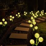 Ground Plug Triple Dandelion Solar Lawn Light for Outdoor Garden Landscape