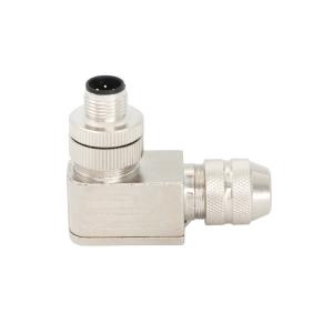 China M12 Angled Circular Connector 4 Pin Male Full Metal Field-assembled Contact factory