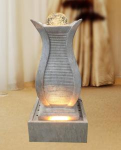 China Lighted Marble Effect Wood Rattan Garden Fountain factory