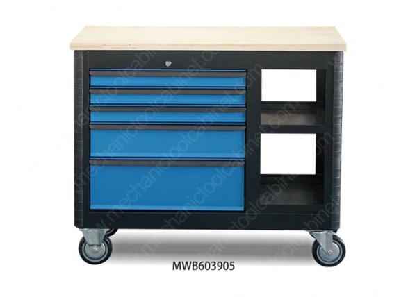 5 Drawer Industrial Workstation Table , Garage Top Mobile Workstations Large