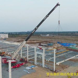 AutoCAD Designed Steel Structure Workshop with Q355B Steel Grade and 3D3S Design