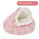 Semi Closed Comfortable Pet Beds Plush Fluffy Cat Bed Nest Easy To Clean