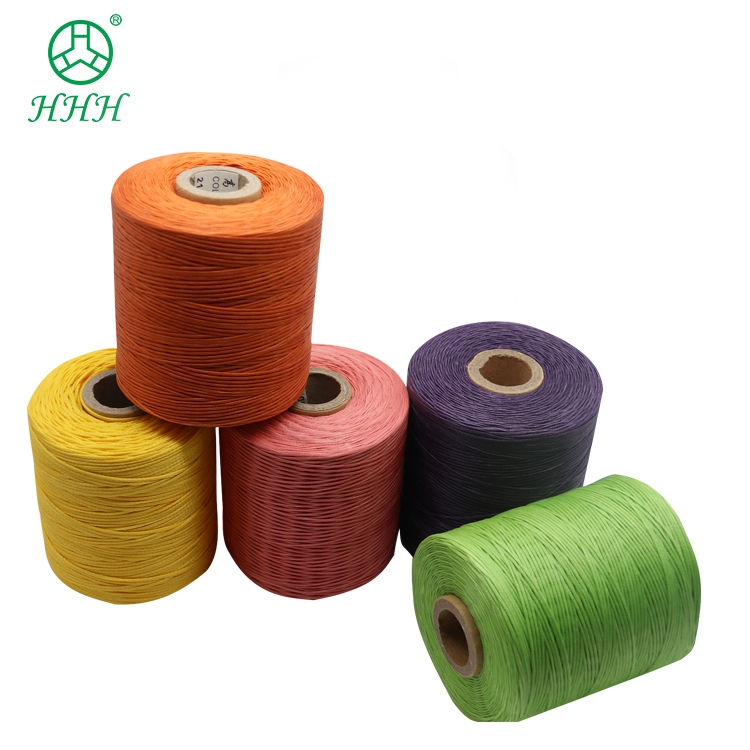 High Tenacity 100% Polyester Yarn Flat Waxed Braided Thread 0.8mm 1mm Waterproof Black