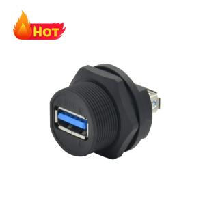 China Rigoal Panel Mount Waterproof USB Connector IP67 Outdoor Receptacle USB 3.0 factory