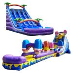Adult Kids Inflatable Water Slip And Slide Commercial Dual Lane Inflatable