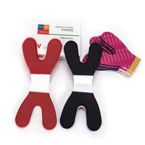 China Straight / U Shape Dental Articulating Paper Solid Material Blue / Red Color factory