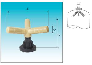 China Hub and lateral for top mount 3 laterals control valves 6&quot; Flange 3&quot; Riser tube factory