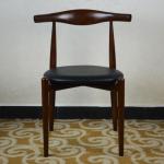 Wooden Leg Luxury Japanese Style Dining Chair with Modern PU Leather Upholstered