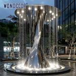 Large Outdoor Stainless Steel Modern Sculpture Minimalist Abstract Shaped Tree