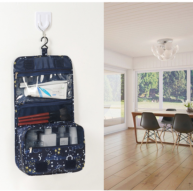 Hanging Large Capacity Digital Printed Folding Makup Organizer Bag