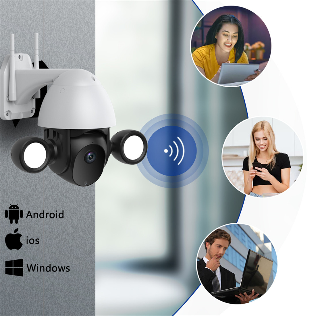 3MP WIFI Floodlight Speed Dome with AI Human Detection(JY-D05-3MP)