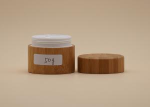China 30g 50g Cosmetic Cream Containers With Bamboo Material Outside PP Plastic Inner factory