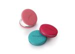PU Cosmetic Pocket Mirror Foldable 72mm Thickness Weave Pattern
