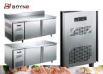 Food Grade Kitchen Work Bench With Cabinet Thickness Steel For Restaurant