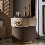 Stainless Steel Modern Bedside Tables 650mm Marble High End Nightstands