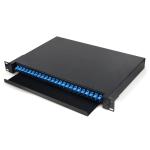 24 Cores Fiber Optic Patch Panel , Cold Rolled Steel SPCC LC Patch Panel