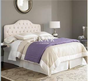 China New Simple Double Bed Design in Woods Tufted Bed factory