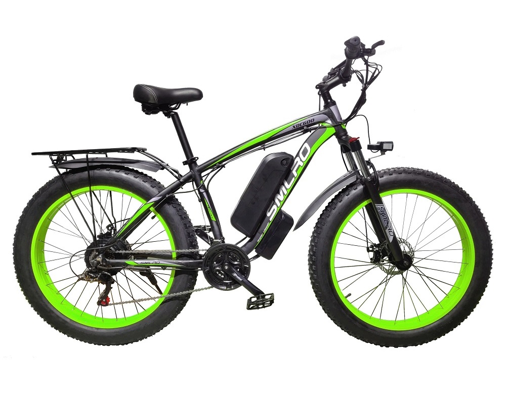 Downtube 26 Inch Fat Tire Electric Bike Brushless Geared 30km/H