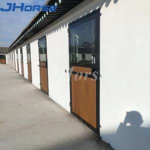 China Equestrian Black Portable Steel Bamboo Wooden Horse Box Stable Stalls factory
