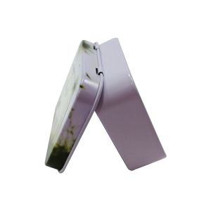 Matt Varnish Rectangular Tin Box Small Hinged Lolly Tin