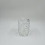 4pcs Glass Bathroom Accessories Set Clear With Round Shape Ribbed Stripe