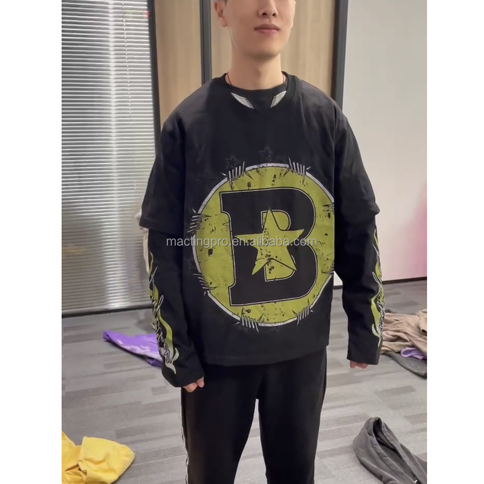 Support Customized Logo Embroidery Applique Patch Boxy Cropped Graphic T-Shirt for Men