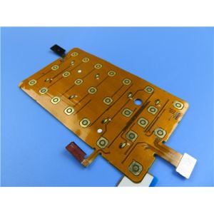 4 Layer Flexible PCB Built on Polyimide with 2 oz Copper and Immersion Gold plus
