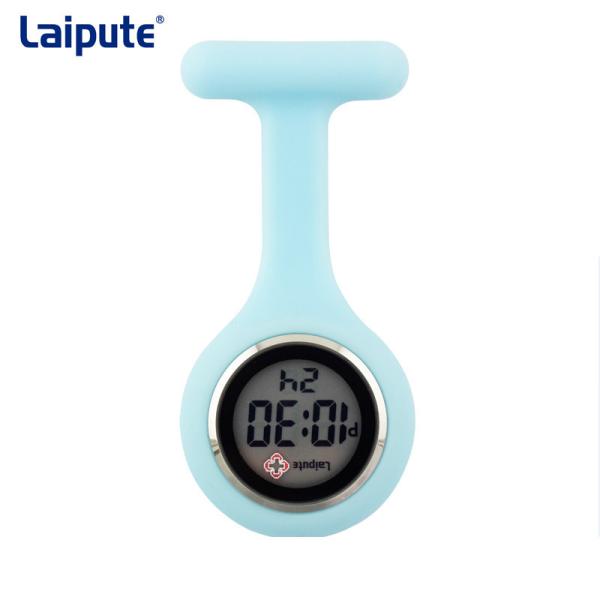 Pin Buckle Digital Fob Watch Electronic Display Skin Friendly Silicone Nurse