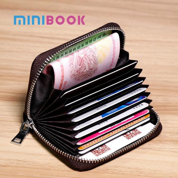 Custom Logo Avaliable Female Change Wallet with Anti-theft Zipper in Genuine
