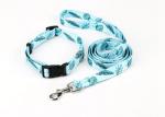 Custom Printed Harness Leash Set Pu Leather Dog Collar Leash Set