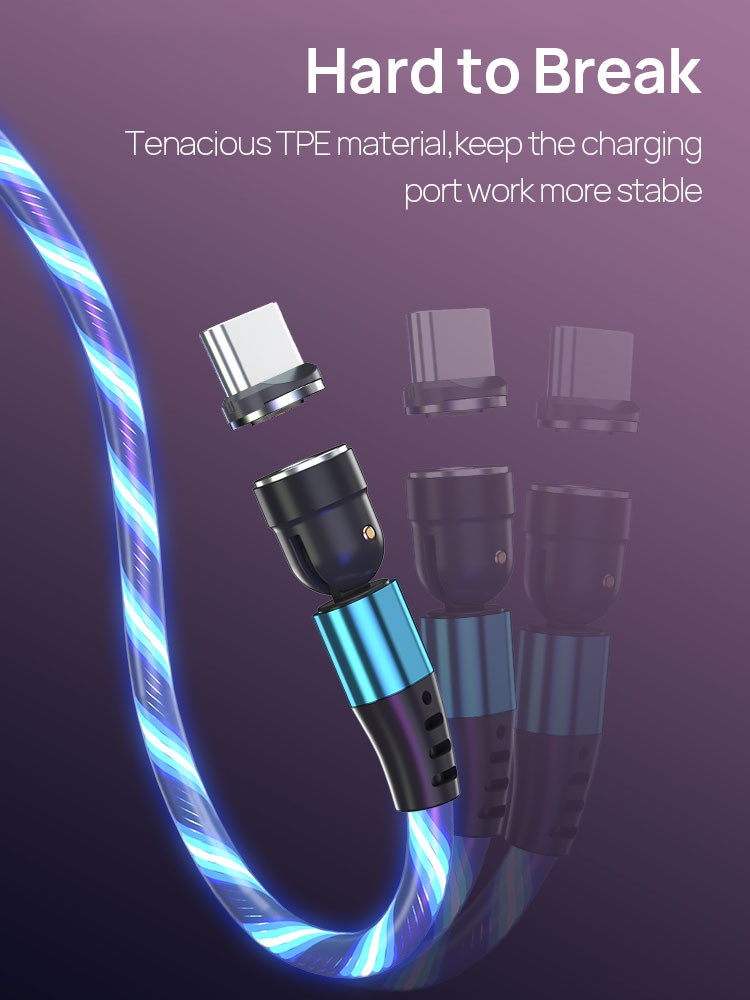 Focuses USB Type C Magnetic Cable 540 Degree Rotation USB C Magnetic Data Cable