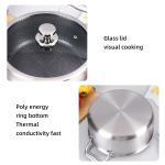 Custom Induction 18/8 Stainless Steel Cooking Pot Honeycomb Non Stick Cooking
