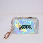 Wholesale 4 Colors Pink Shiny PU Leather Cosmetic Wristlet Bag