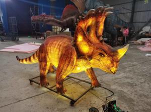 China Waterproof Realistic Animatronic Dinosaur Glowing Lantern Dinosaur Sinoceratops factory