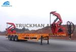 20 / 40 Feet Side Loader Trailer , Sidelifter Container Trailer 37 Tons Crane