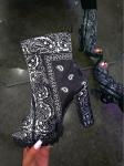 Sexy Leopard Print 6Inch Women Open Toe Boot With Side Zipper