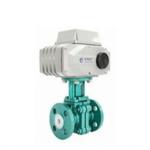 Full Lined Ceramic Flanged Motorized Ball Valve For Acid Waste Water