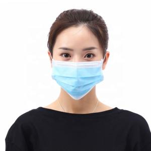 China Breathable Disposable Mouth Mask , Blue Face Mask Multi Layered Stereo Design factory