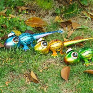 China Animal Metal Lizard Yard Art Outdoor Decor Creative Design Multicolor factory