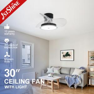 China 30 Inch LED Lighting Ceiling Fan 3 ABS Clear Blades Soft Wind and APP Switch Style 2- factory