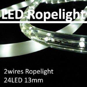 China High quality 24 LED/m 2 wires 13mm round straw LED flexible rope light clear/multi color factory