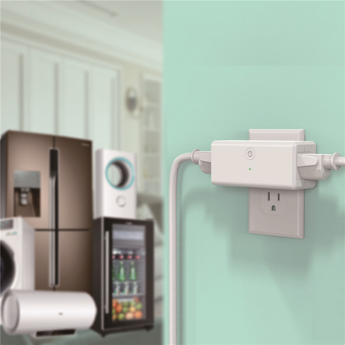 WiFi Smart Plug With 2 Grounded Outlets