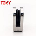 Stainless Steel Wall Mount Bathroom Shower Glass Clamp Square Corner Clip Heavy