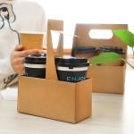Biodegradable Disposable Takeaway Hot Drink 2 Cup Holder Takeout 4 Cup Tray