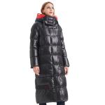 FODARLLOY 2022 puffer jacket ladies warm hooded cotton-padded clothes slim long
